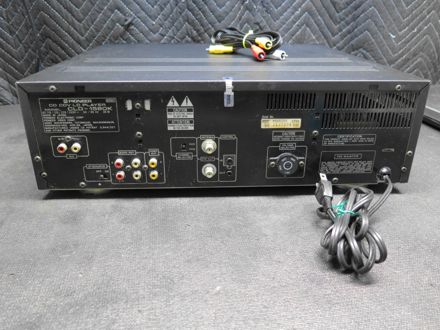 Pioneer CLD-1580K Laser Disc CD Player KARAOKE Stereo - *SERVICED* - No Remote