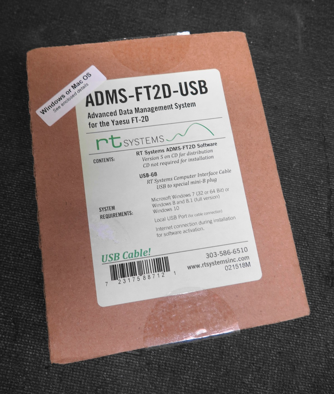 RT Systems Programming Software w USB-68 Cable for Yaesu FT-2DR - ADMS-FT2D-USB