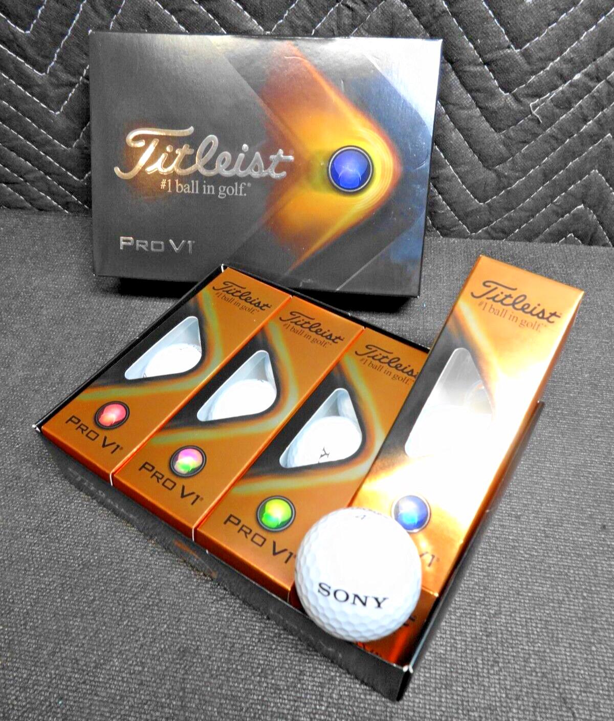 Titleist Pro V1 Golf Balls 12 White Balls (One Dozen) W/ Sony Open Logo, Unused
