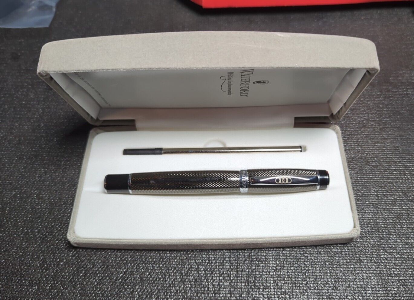Waterford Writing Instrument - "AUDI" Logo Kilbarry FP Guilloche Black