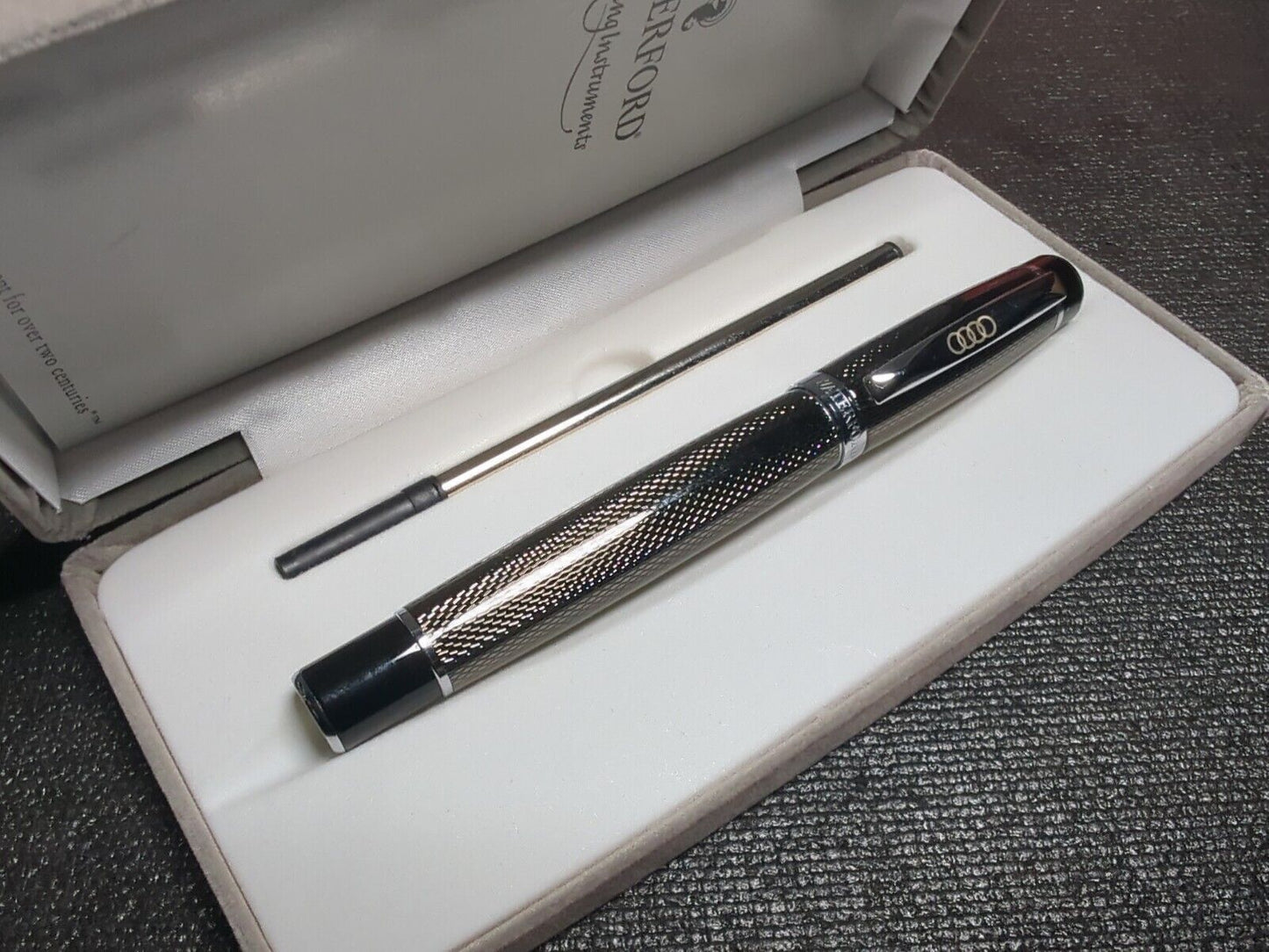 Waterford Writing Instrument - "AUDI" Logo Kilbarry FP Guilloche Black