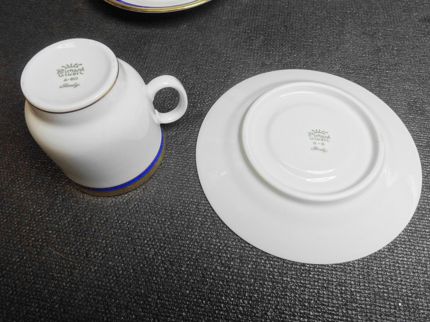 Richard Ginori PALERMO Blue Demitasse Espresso Cup & Saucer - Set of 4, 8 Piece