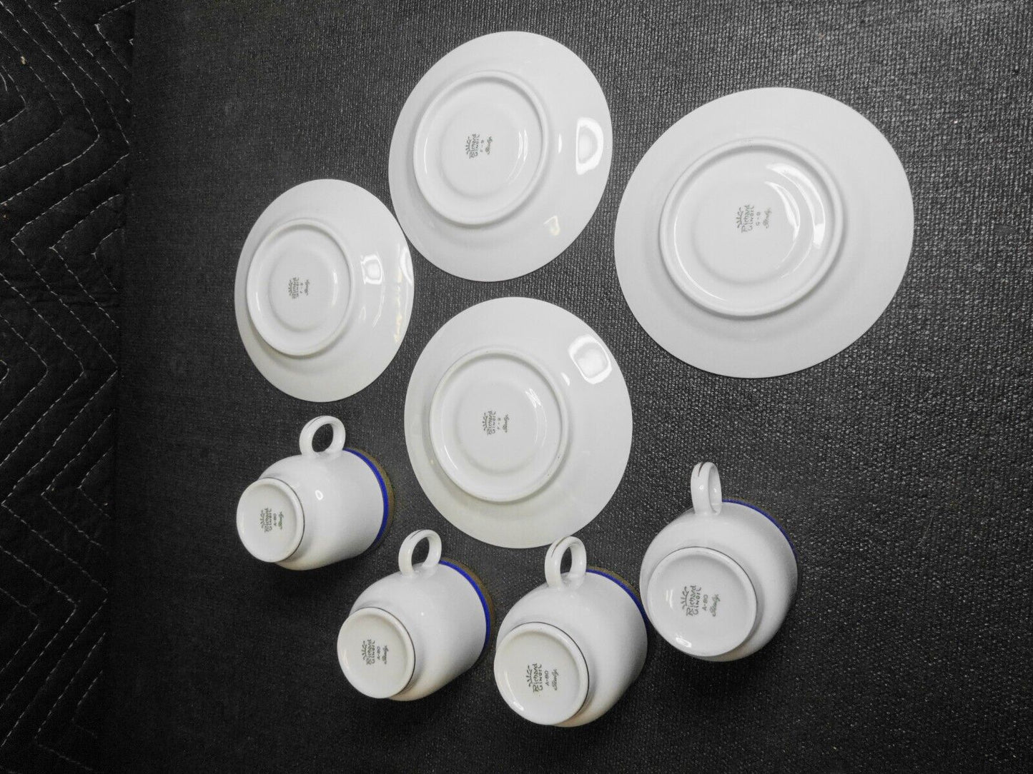 Richard Ginori PALERMO Blue Demitasse Espresso Cup & Saucer - Set of 4, 8 Piece