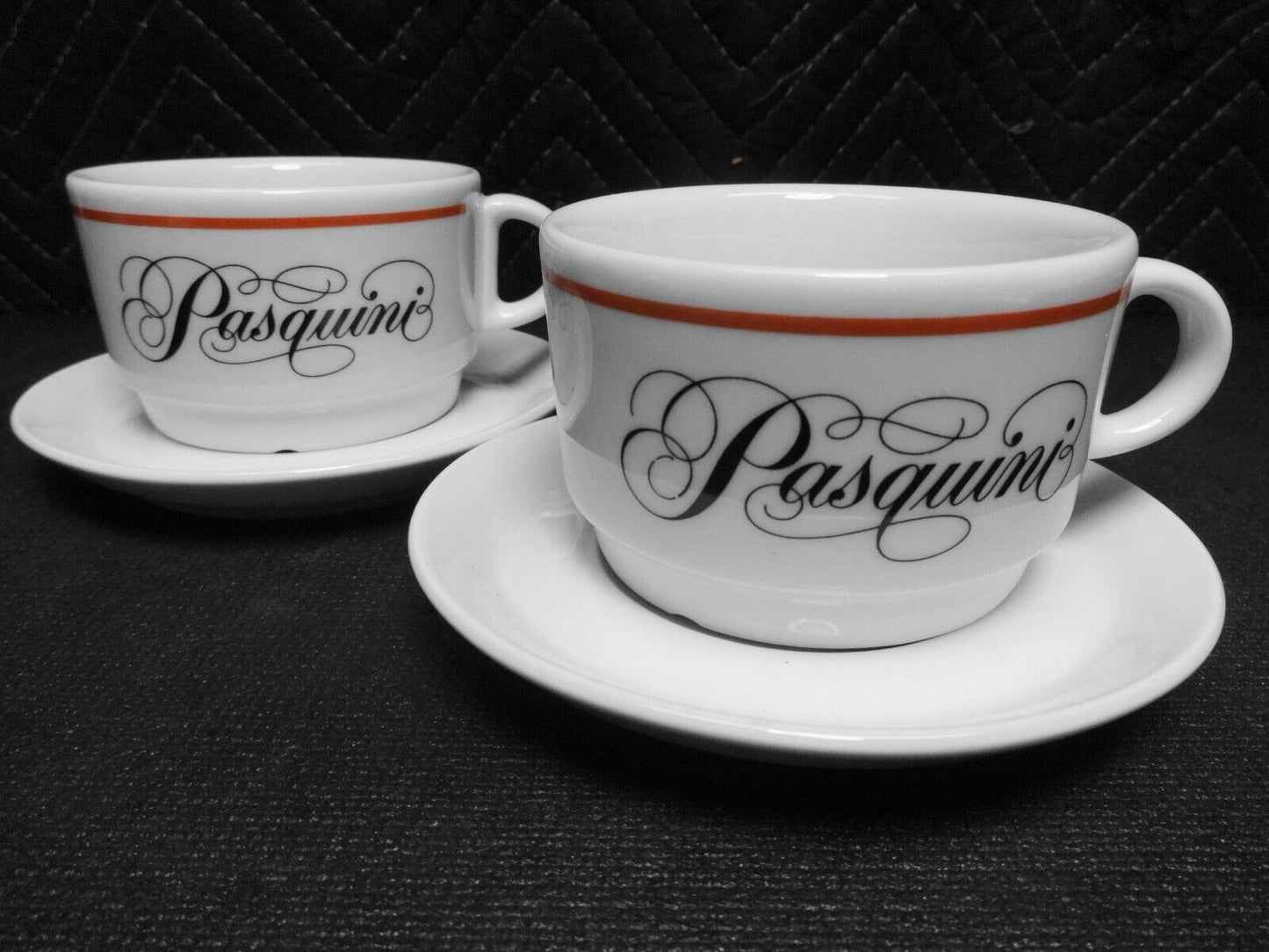 Set of 2 Pasquini Espresso Coffee Cup & Saucer NEW 3 1/2 X 2 1/4 IPA Italy LG