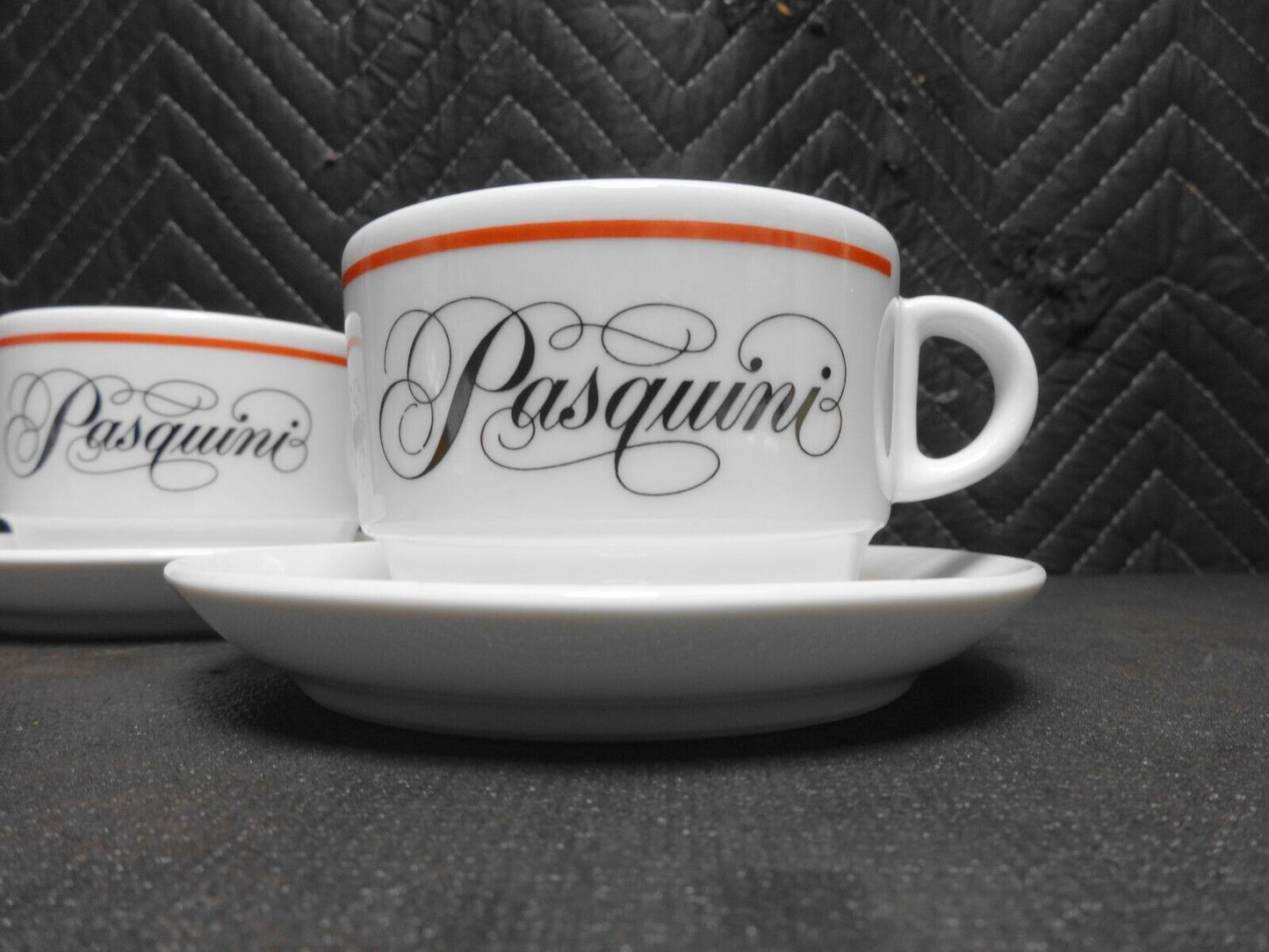 Set of 2 Pasquini Espresso Coffee Cup & Saucer NEW 3 1/2 X 2 1/4 IPA Italy LG