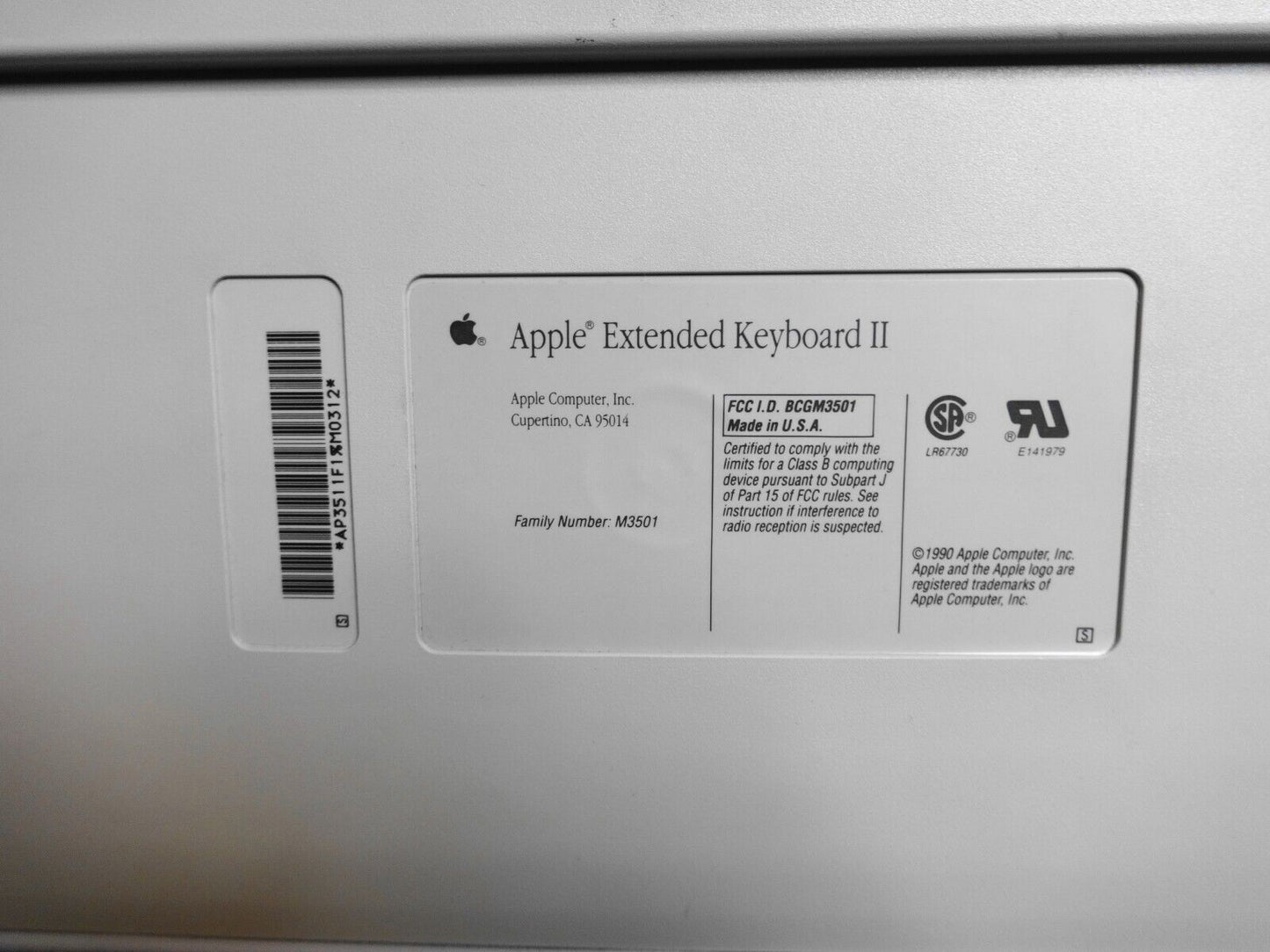 Vintage Apple Macintosh Extended Keyboard II M3501 - No Cords