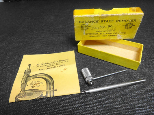 Vintage K & D #50 BALANCE STAFF REMOVER in box with INSTRUCTIONS 1940'S - Small