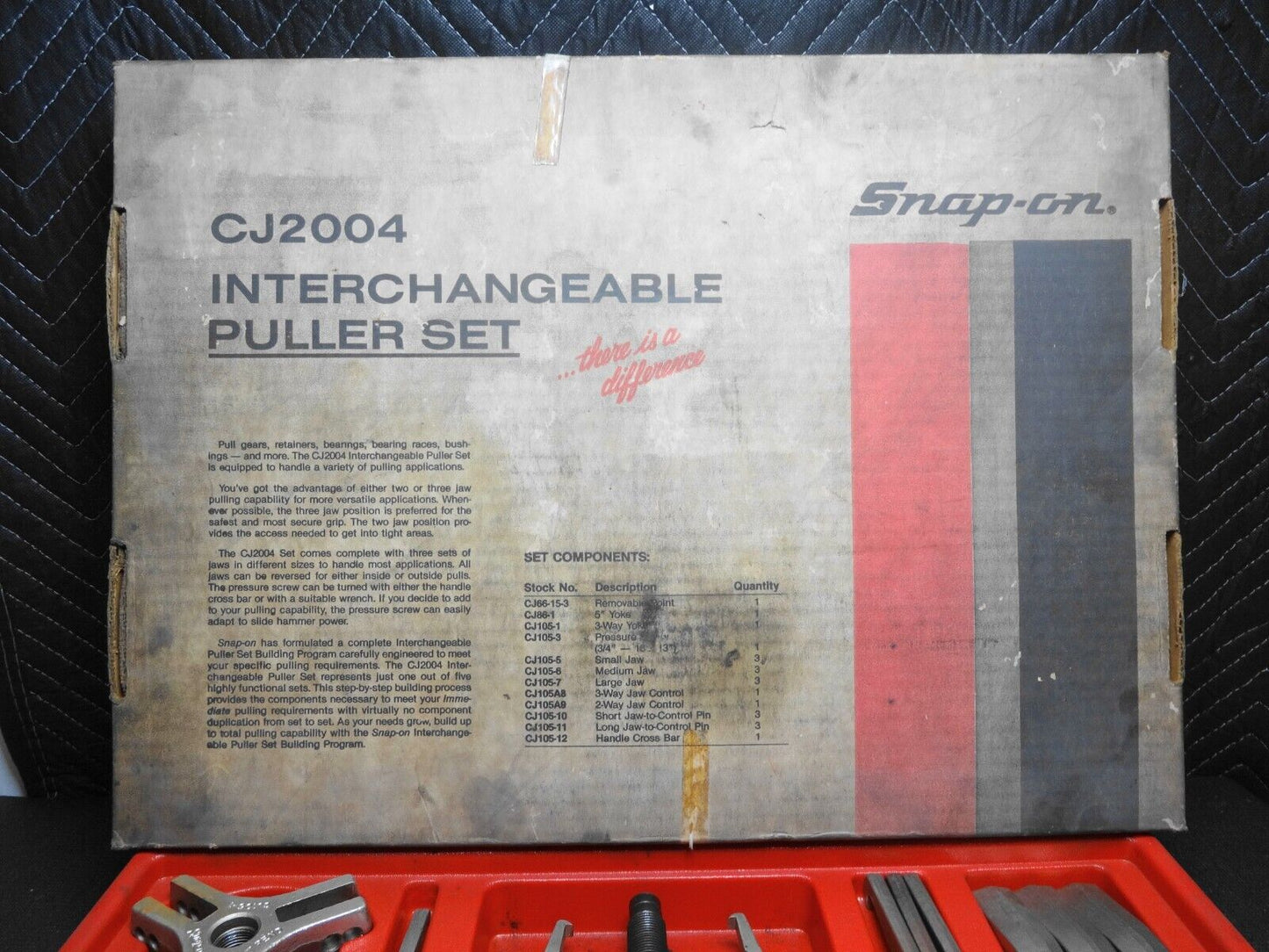 Vintage Snap-on™ CJ2004 Interchangeable Master Puller Set w/ BOX - Complete