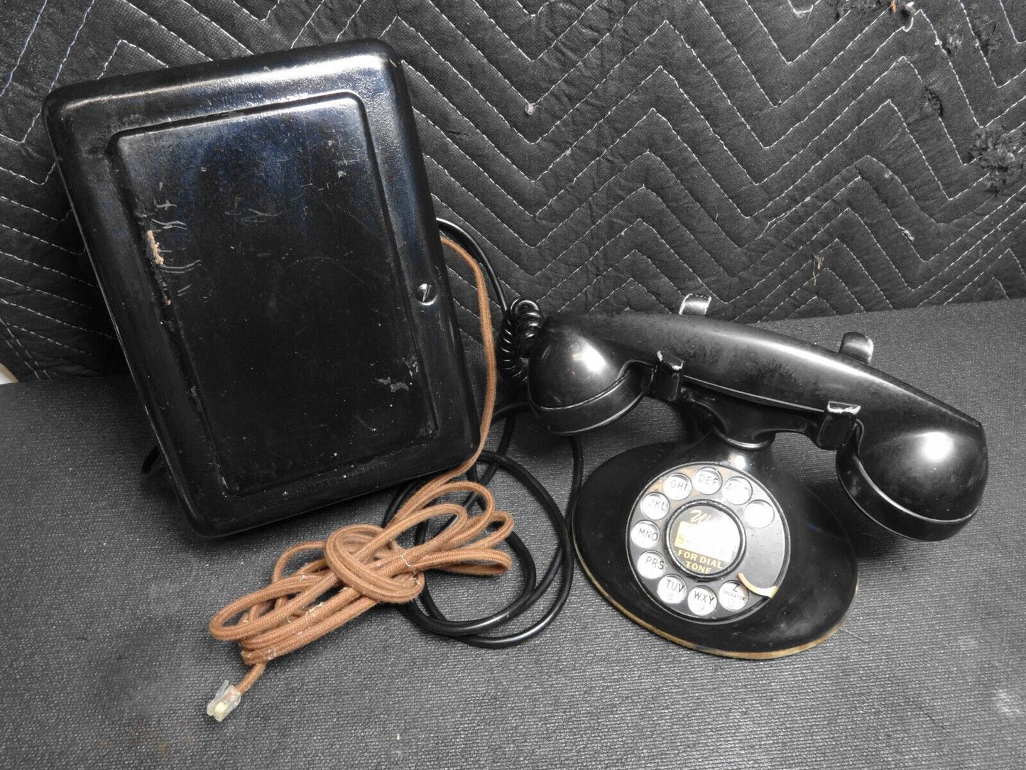 Antique BELL WESTERN ELECTRIC Desk Telephone 102/202 & 634AT Ringer Box