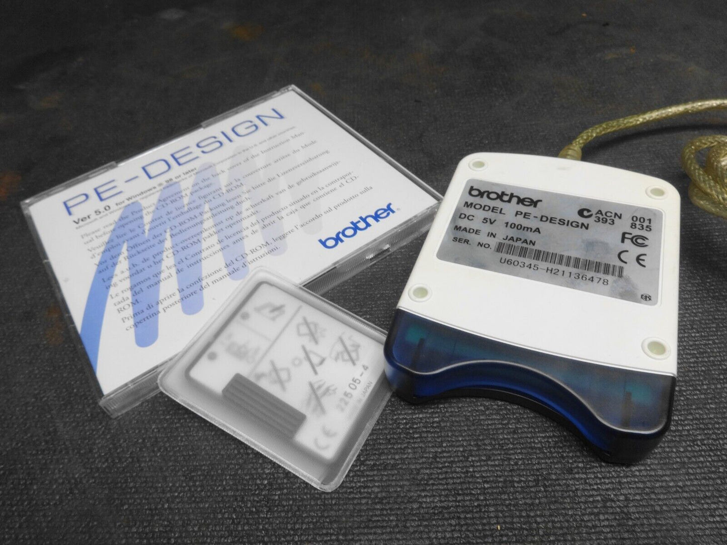 Brother PE-Design USB Card Reader/Writer with Card & Version 5.0 Software CD