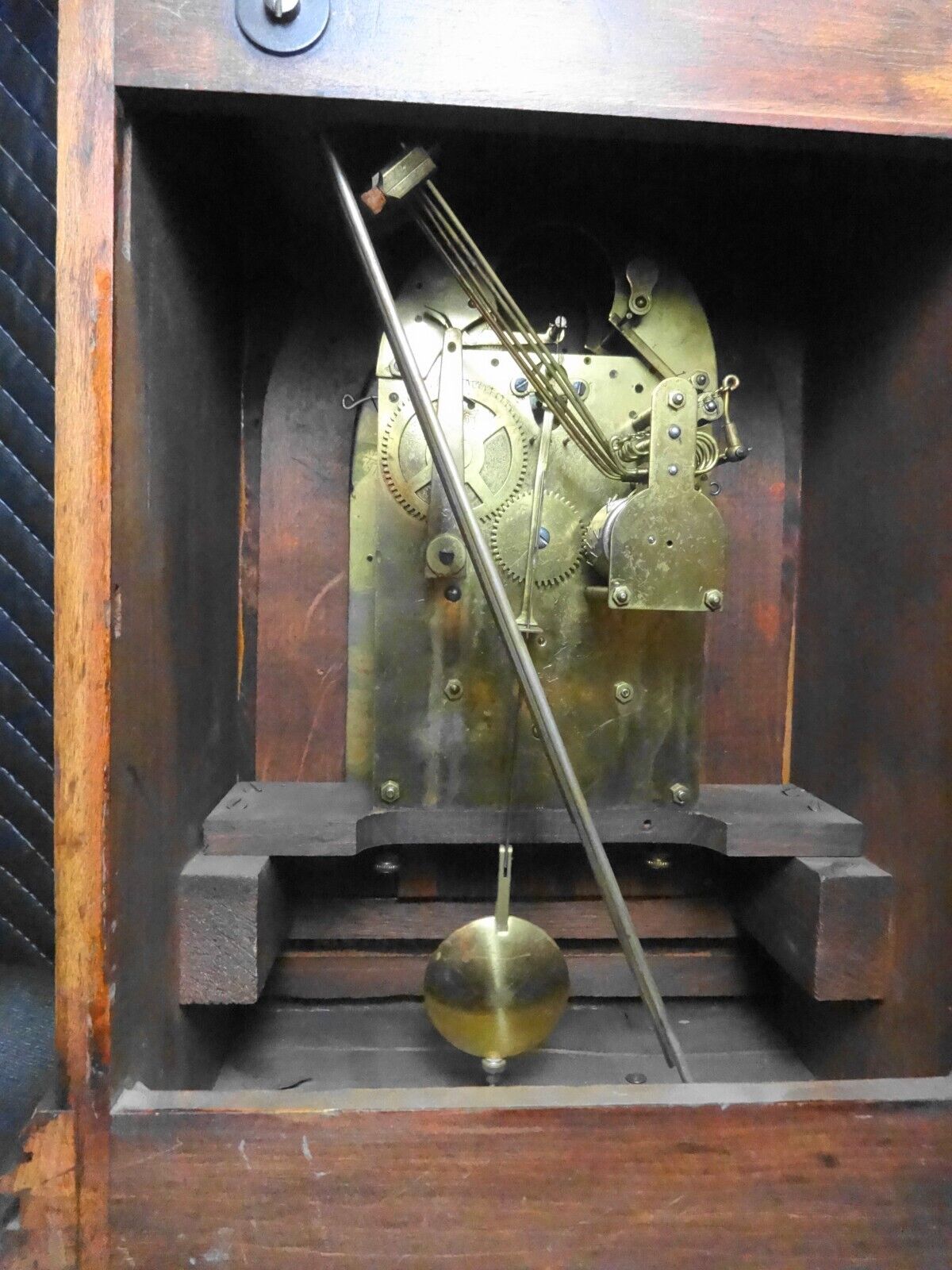 EARLY Junghans Germany Bracket Clock, Mantle Clock, Key & Pendulum