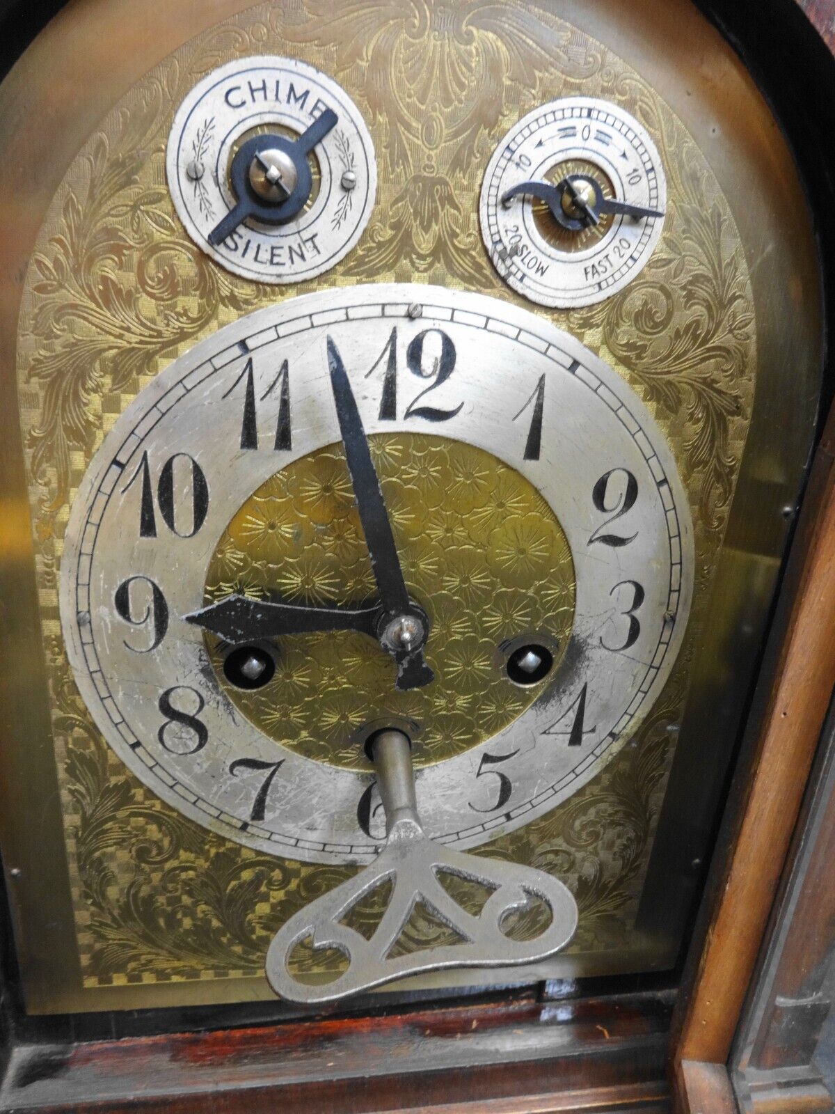 EARLY Junghans Germany Bracket Clock, Mantle Clock, Key & Pendulum