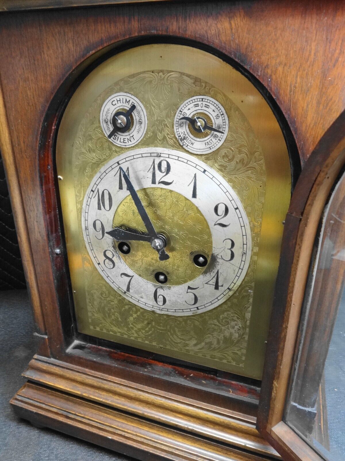 EARLY Junghans Germany Bracket Clock, Mantle Clock, Key & Pendulum