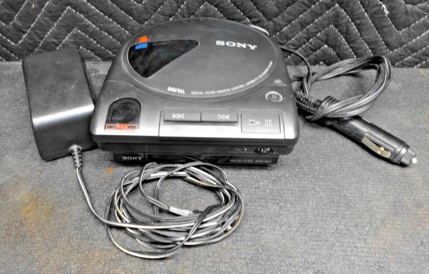 Sony Car CD Player D-600 + CPM-100P Mount Portable Digital Compact Disc WORKING