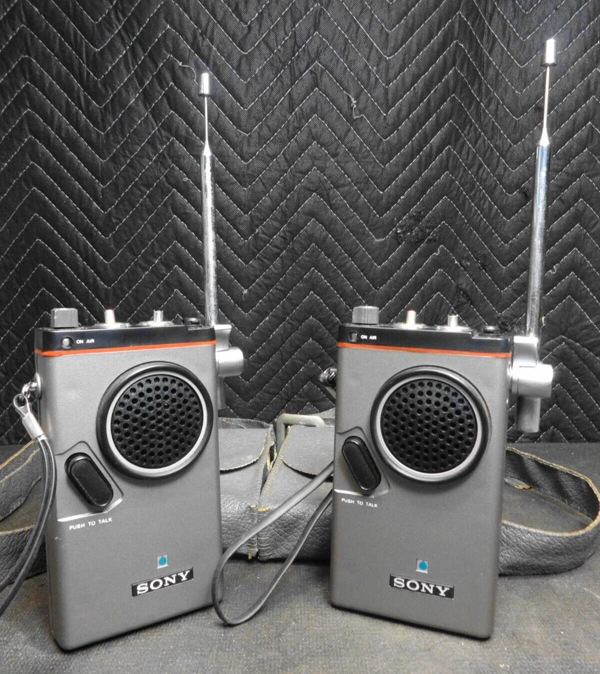 Vintage Sony ICB-350W Walkie Talkie in carry case - Pair