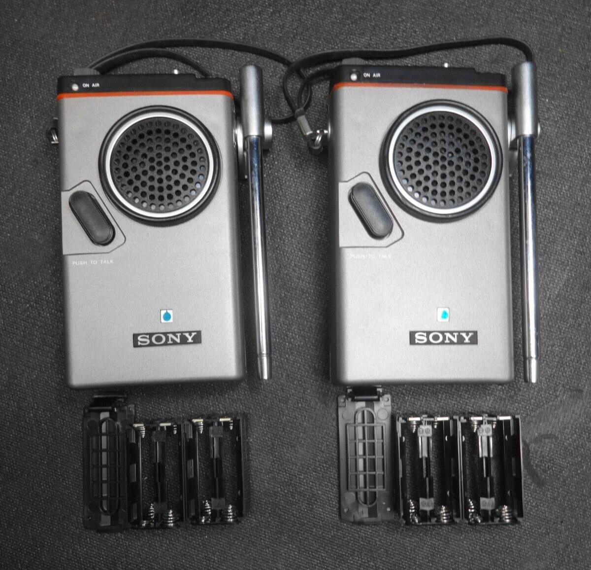 Vintage Sony ICB-350W Walkie Talkie in carry case - Pair