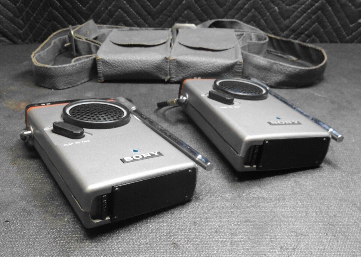Vintage Sony ICB-350W Walkie Talkie in carry case - Pair