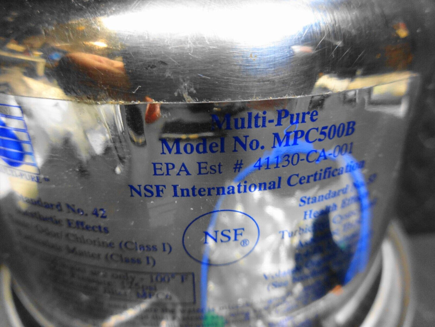 Multi-Pure Model MP500 Drinking Water Filtration System w/filter & faucet