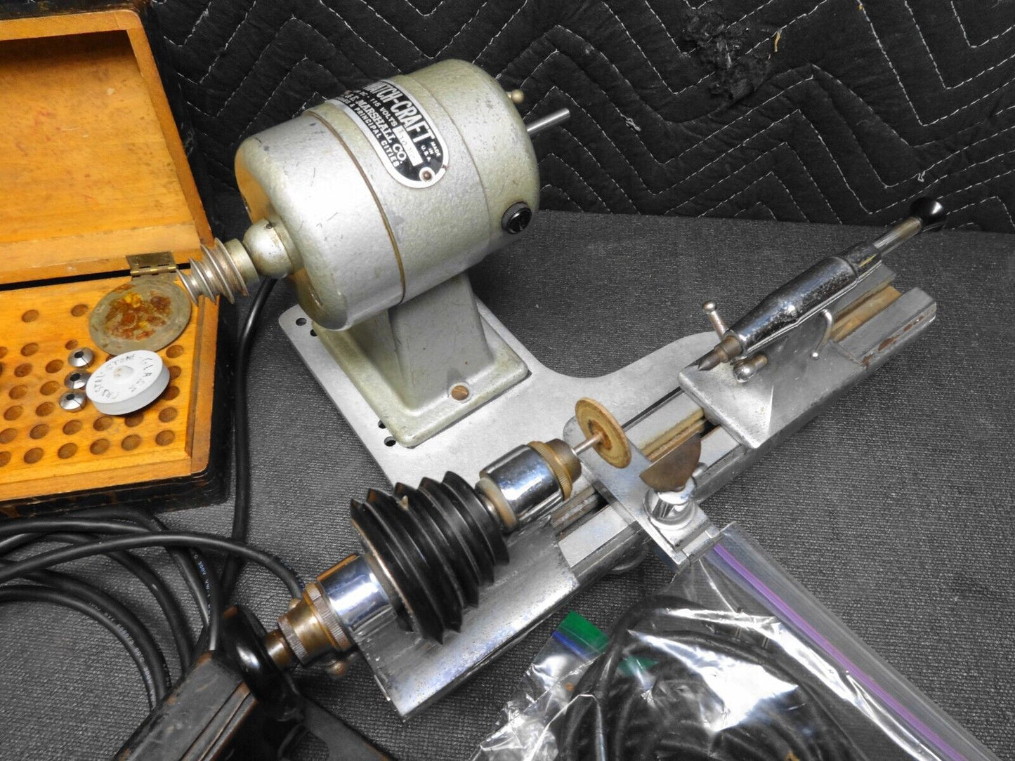 Vintage Watch-Craft C & E Marshall Watchmaker/Jewelers Lathe Peerless w/ Collets