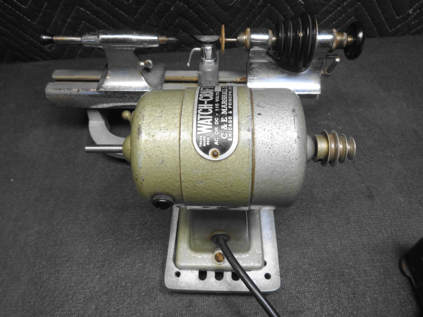 Vintage Watch-Craft C & E Marshall Watchmaker/Jewelers Lathe Peerless w/ Collets