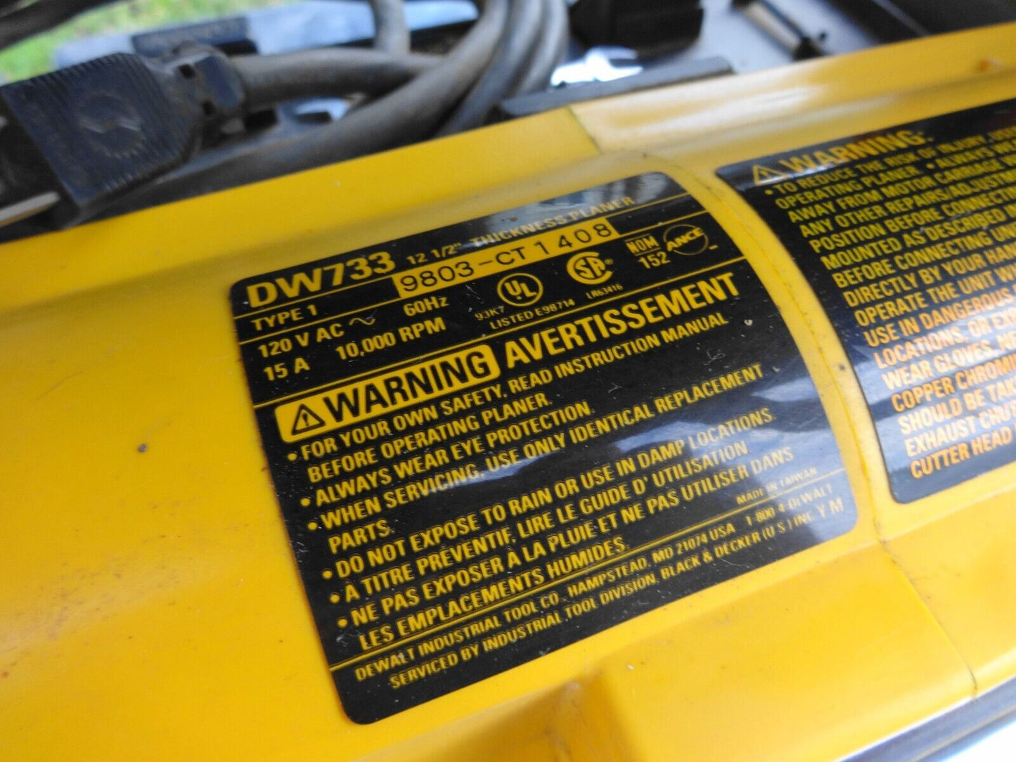 Dewalt DW733 12 1/2" Thickness Planer