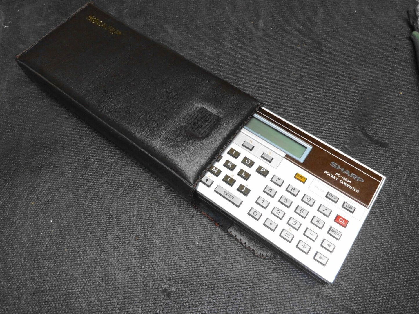 SHARP PC-1500A Pocket Computer W/ Box, Manuals and Case