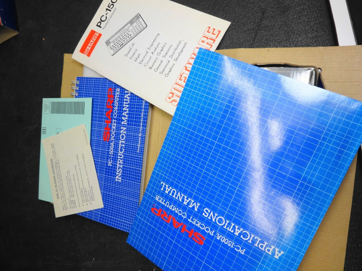 SHARP PC-1500A Pocket Computer W/ Box, Manuals and Case