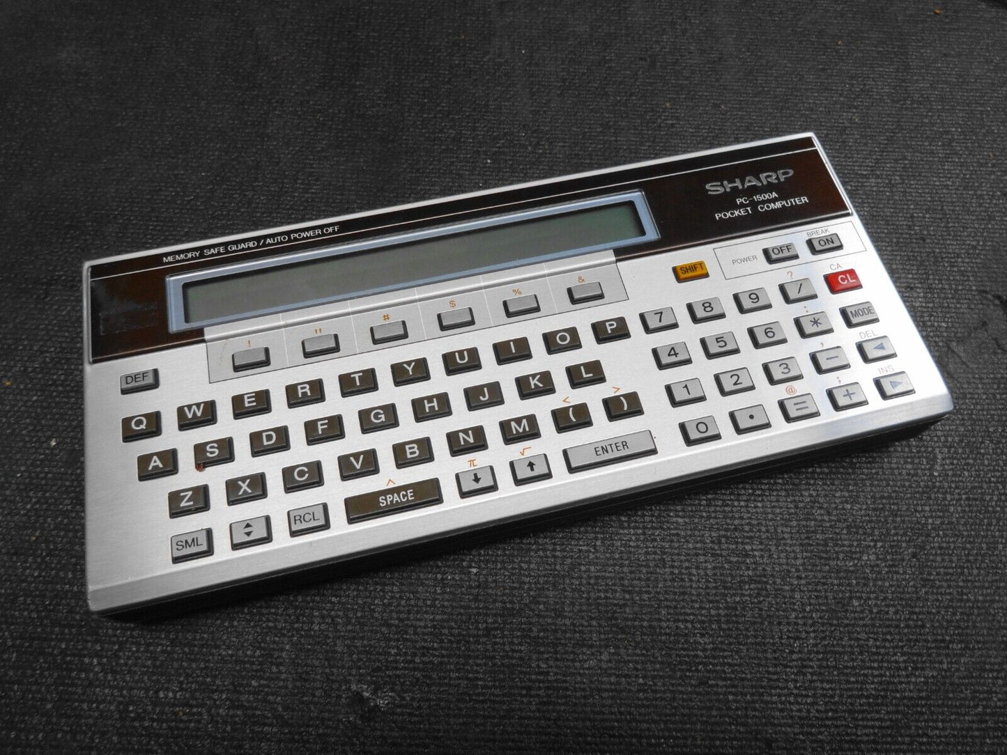 SHARP PC-1500A Pocket Computer W/ Box, Manuals and Case