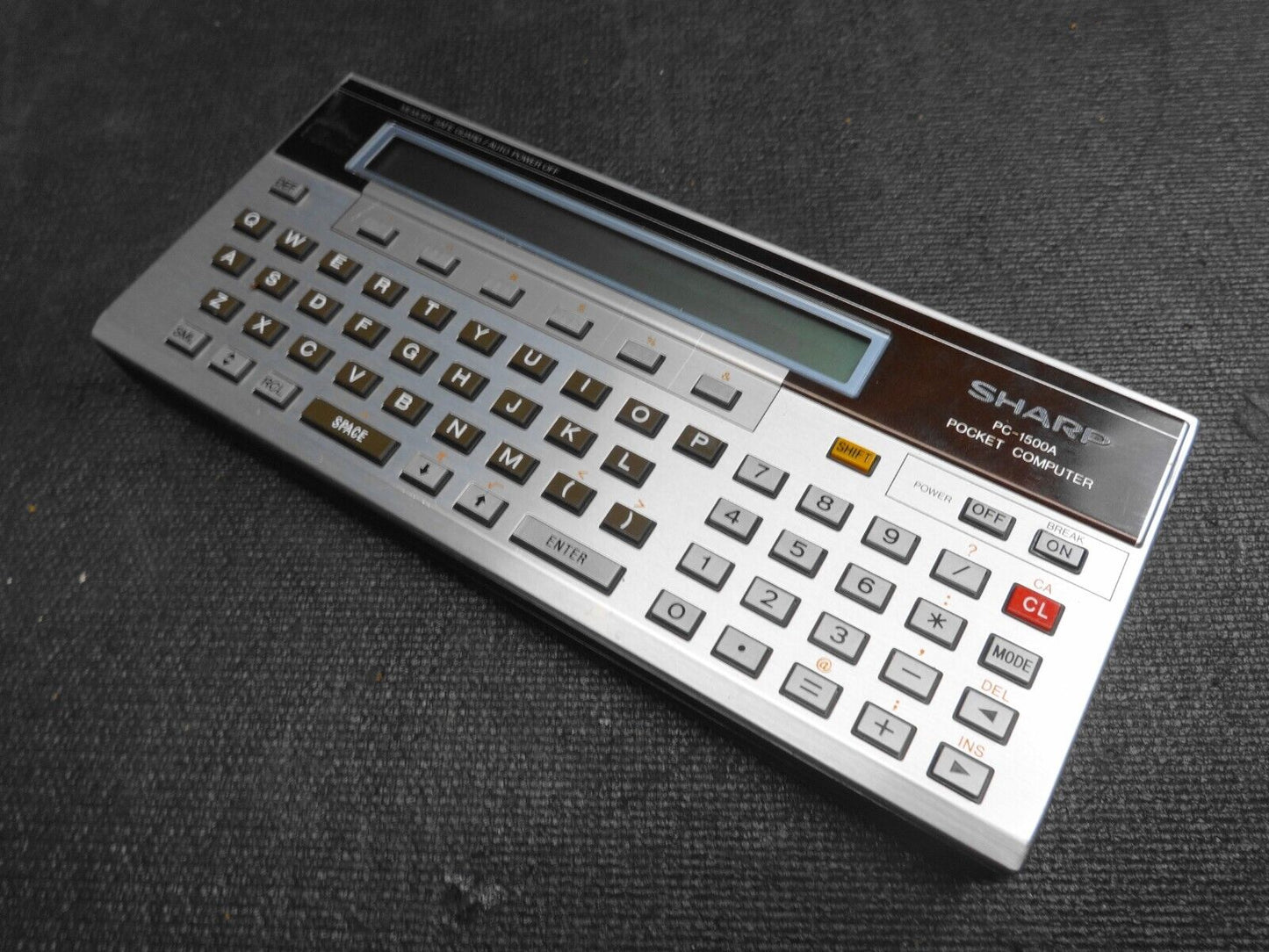 SHARP PC-1500A Pocket Computer W/ Box, Manuals and Case