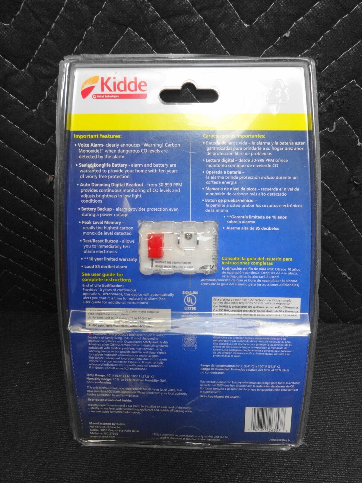 KIDDE KN-COP-DP-10YB Voice Alarm Carbon Monoxide Detector Sealed New In Pkg