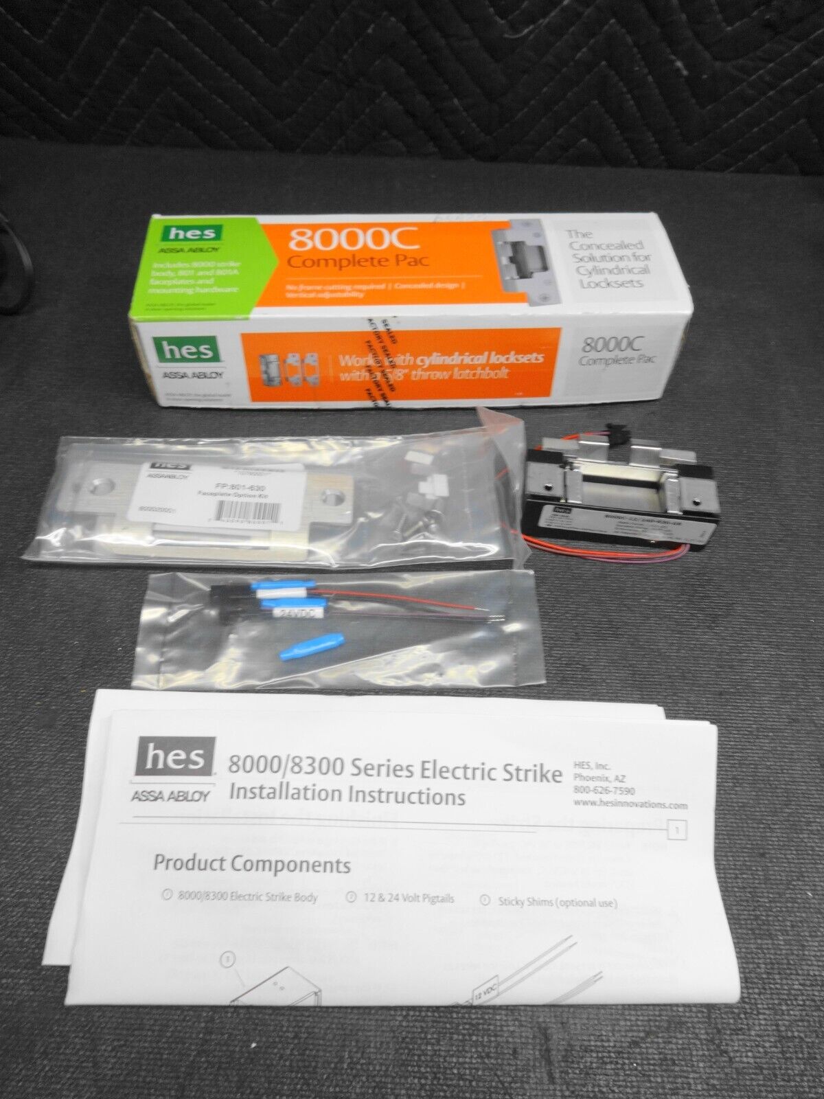 HES ASSA ABLOY - 8000C Electric Strike Complete Pac 8000C-12/24D-630-GR