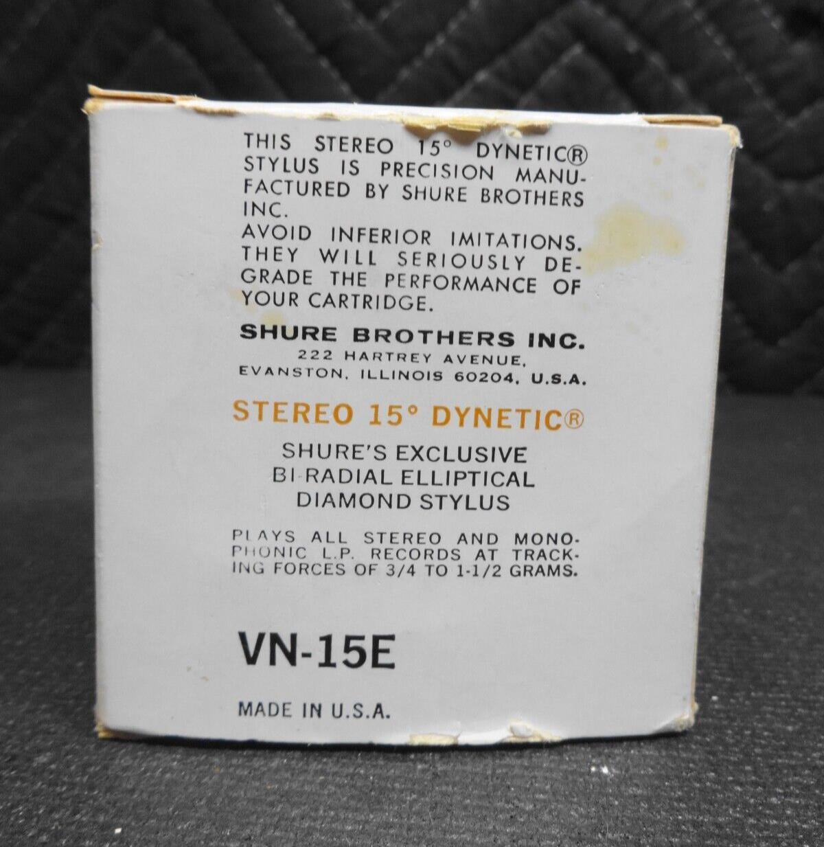Vintage SHURE VN-15E Super Track STYLUS *Original Box* FREE SHIPPING*