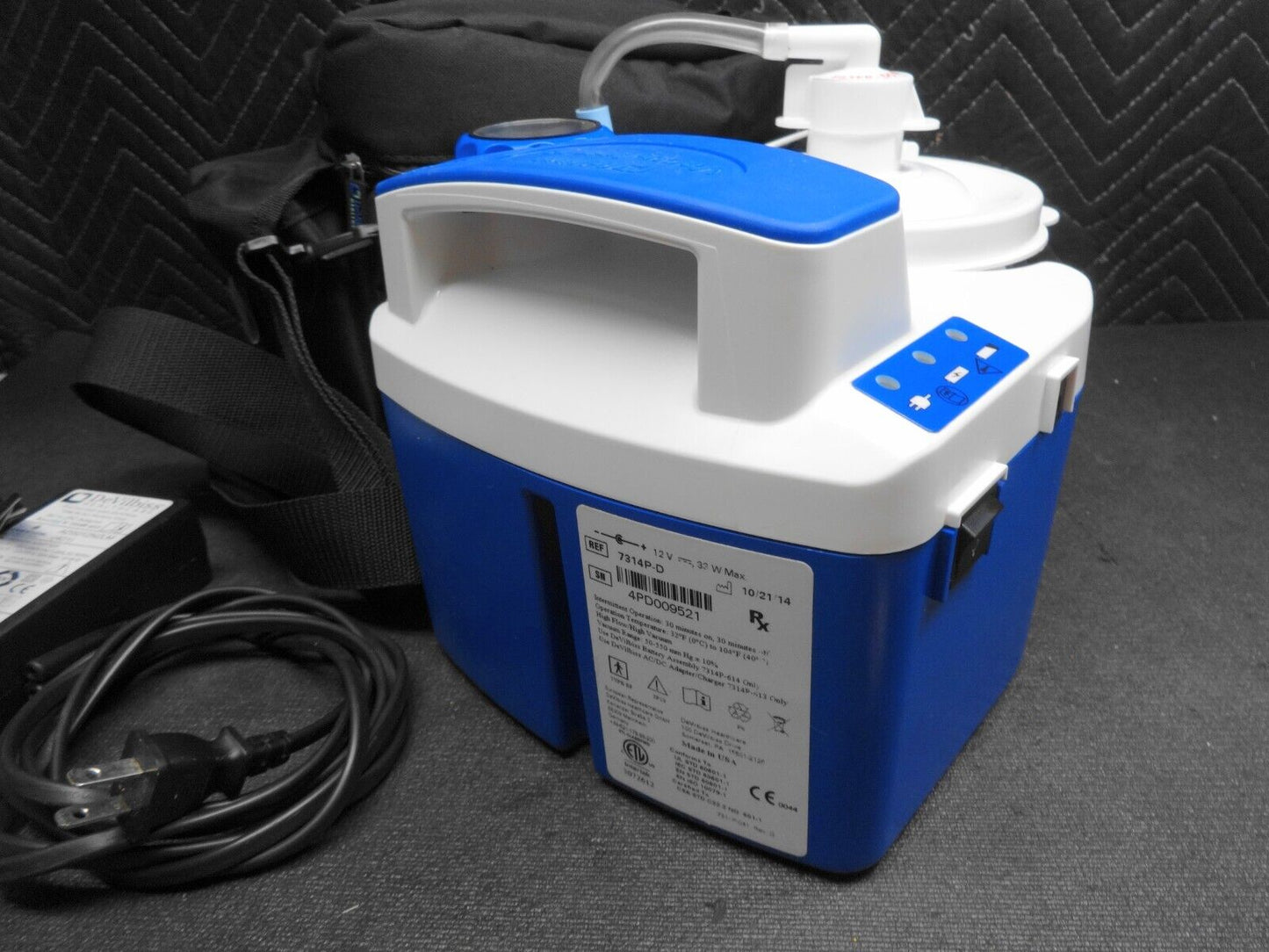 DeVilbiss 7314P-D Vacu-Aide Suction Unit - New Battery Installed 02/2025
