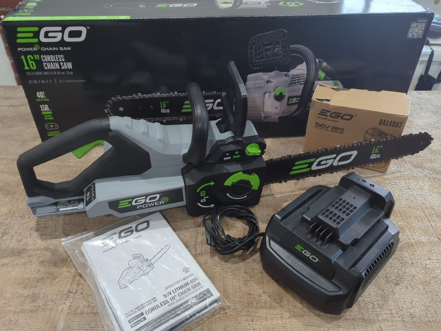 EGO POWER+ 16" 40CC Of Power Chain Saw Kit CS1611 Battery & Charger Included