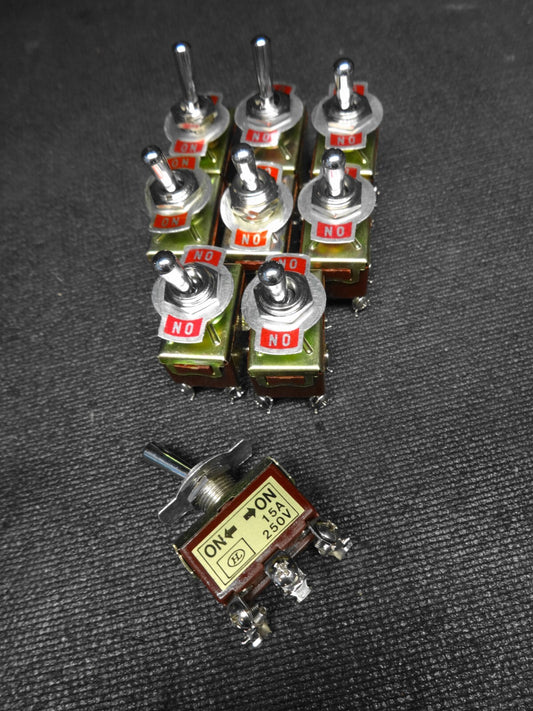 9pcs Heavy Duty 15A 250V Toggle Switch Control 2 Pole Double Throw 6 Term On/On