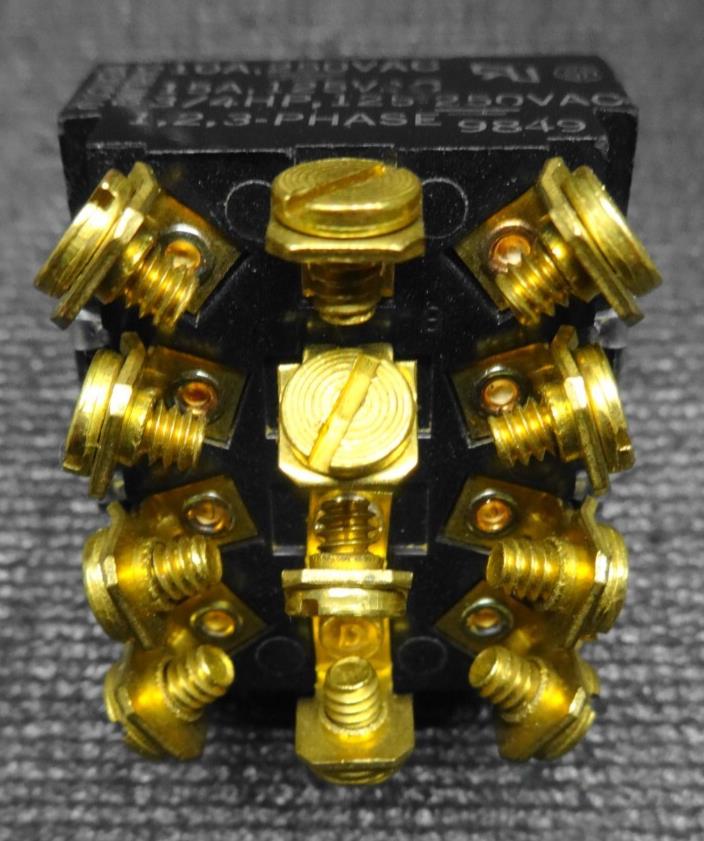 Carling Switch 9849 4 PDT Switch - 1,2,3 Phase - Screw Terminals