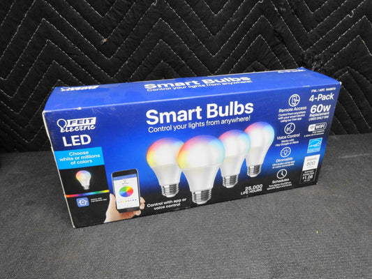 Feit Electric Smart Bulbs 4 Pack New,  Control Your Lights From Anywhere