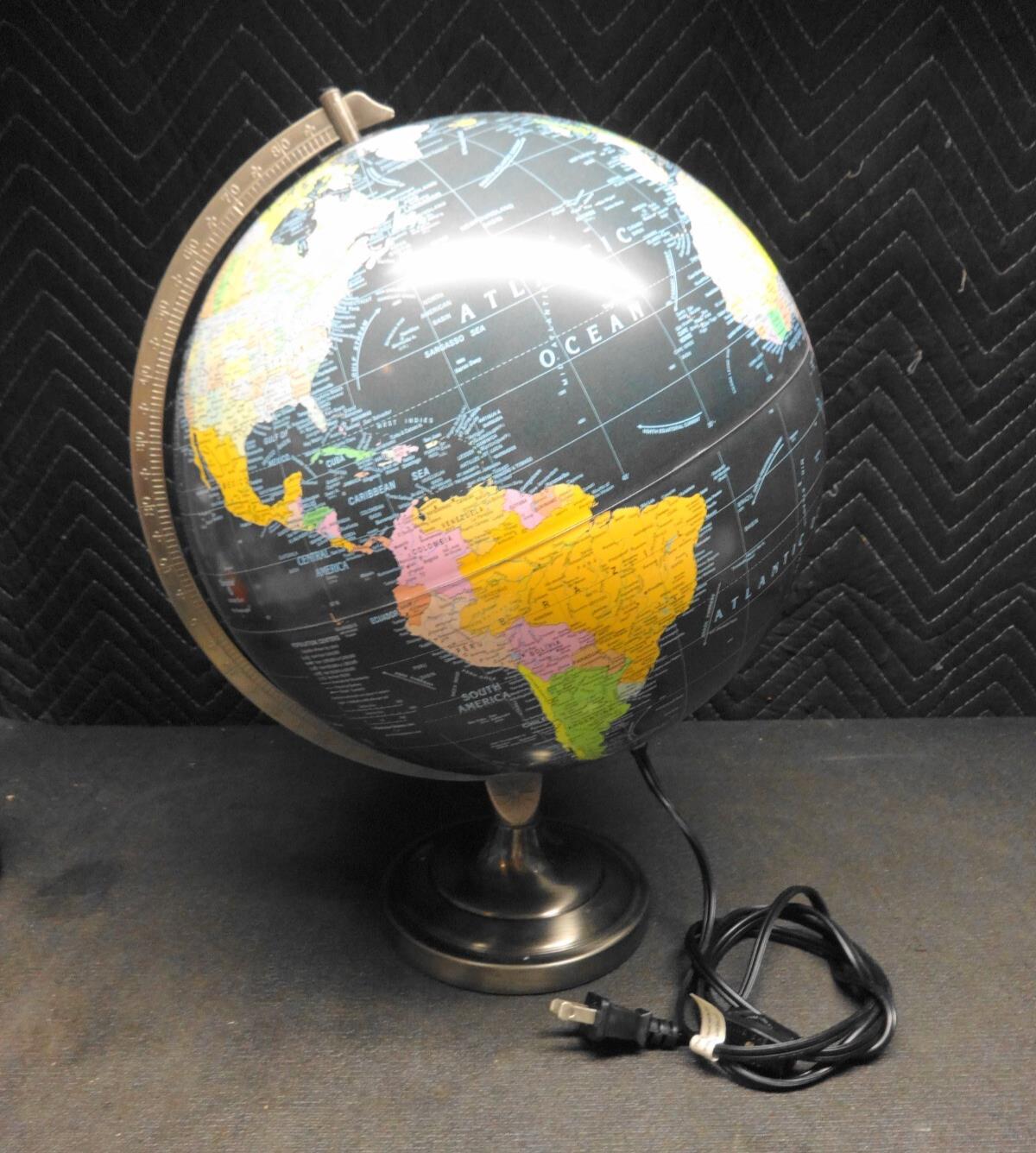 Replogle Scanglobe Lighted Black 30 Cm 12" Globe Rotating With Stand