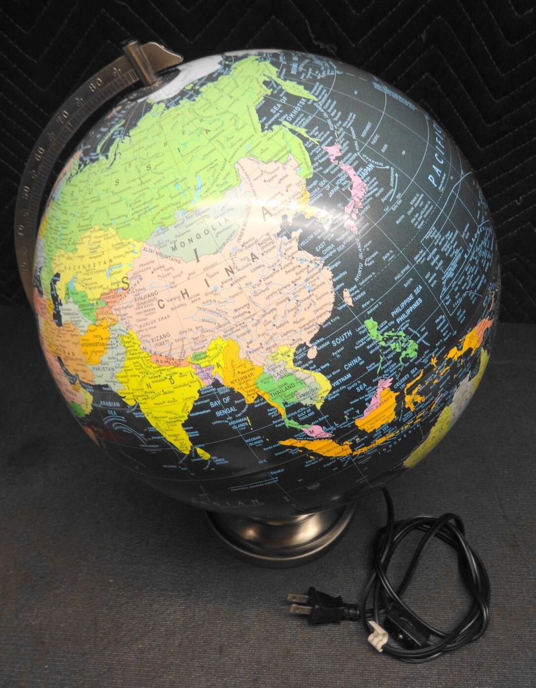 Replogle Scanglobe Lighted Black 30 Cm 12" Globe Rotating With Stand