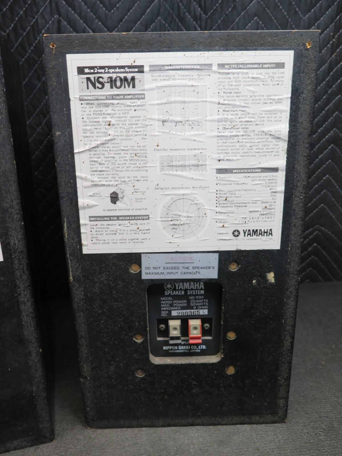 YAMAHA NS-10M Speaker Pair Set System Studio Monitors Speakers Black NS10M