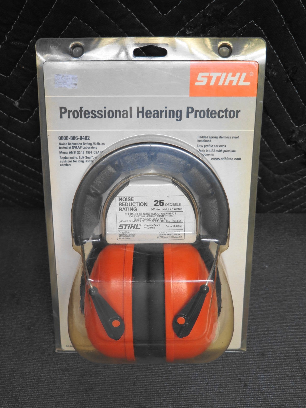 NOS OEM Stihl Professional 25db Hearing Protector/ Earmuffs Part # 0000-886-0402