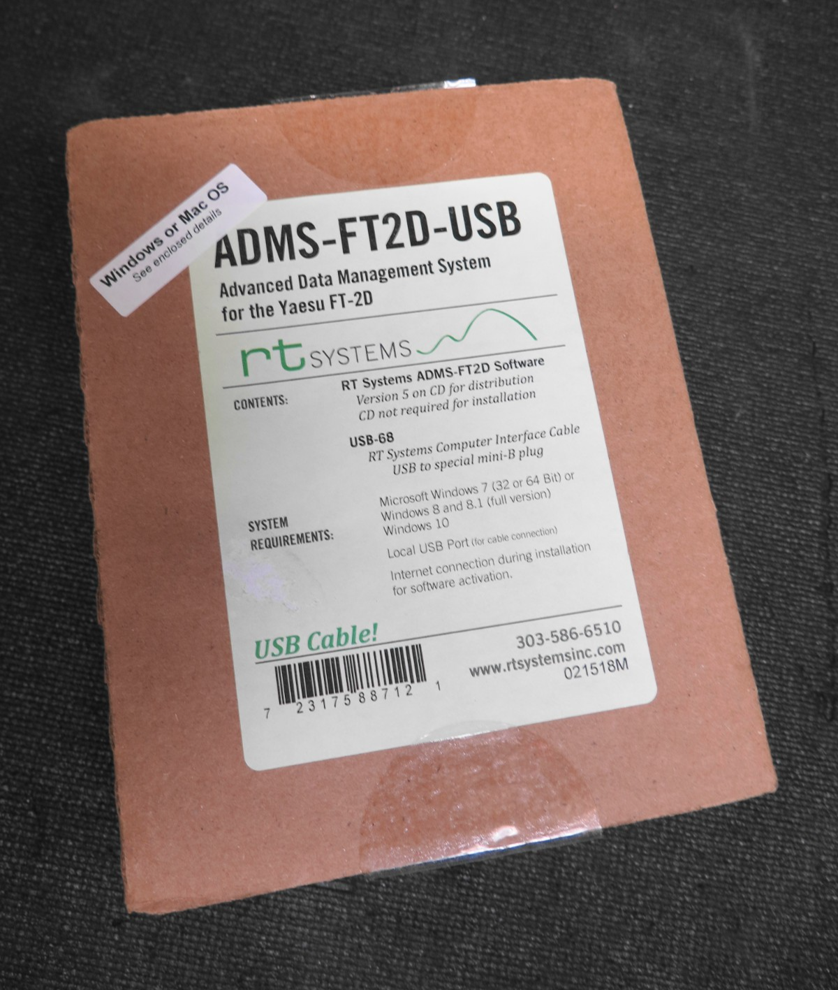 RT Systems Programming Software w USB-68 Cable for Yaesu FT-2DR - ADMS-FT2D-USB