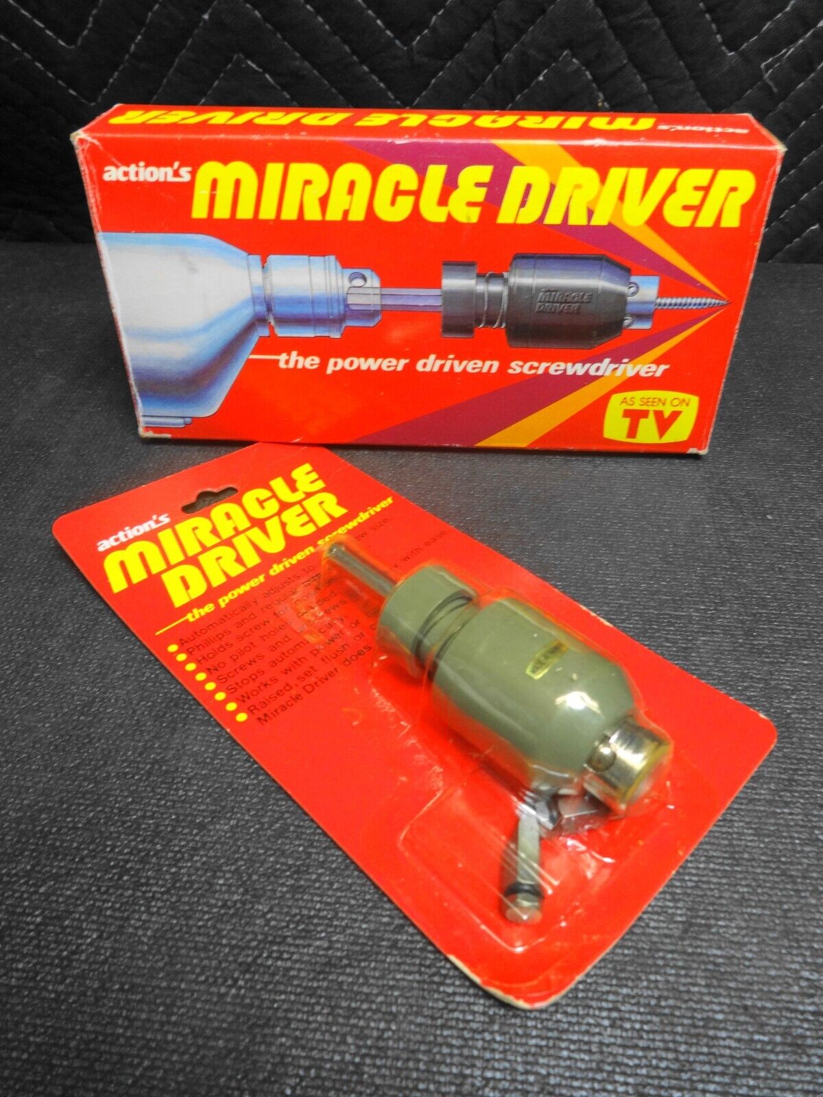 1984 NOS Vintage Action's Miracle Driver "The Power Driven Screwdriver" Drill
