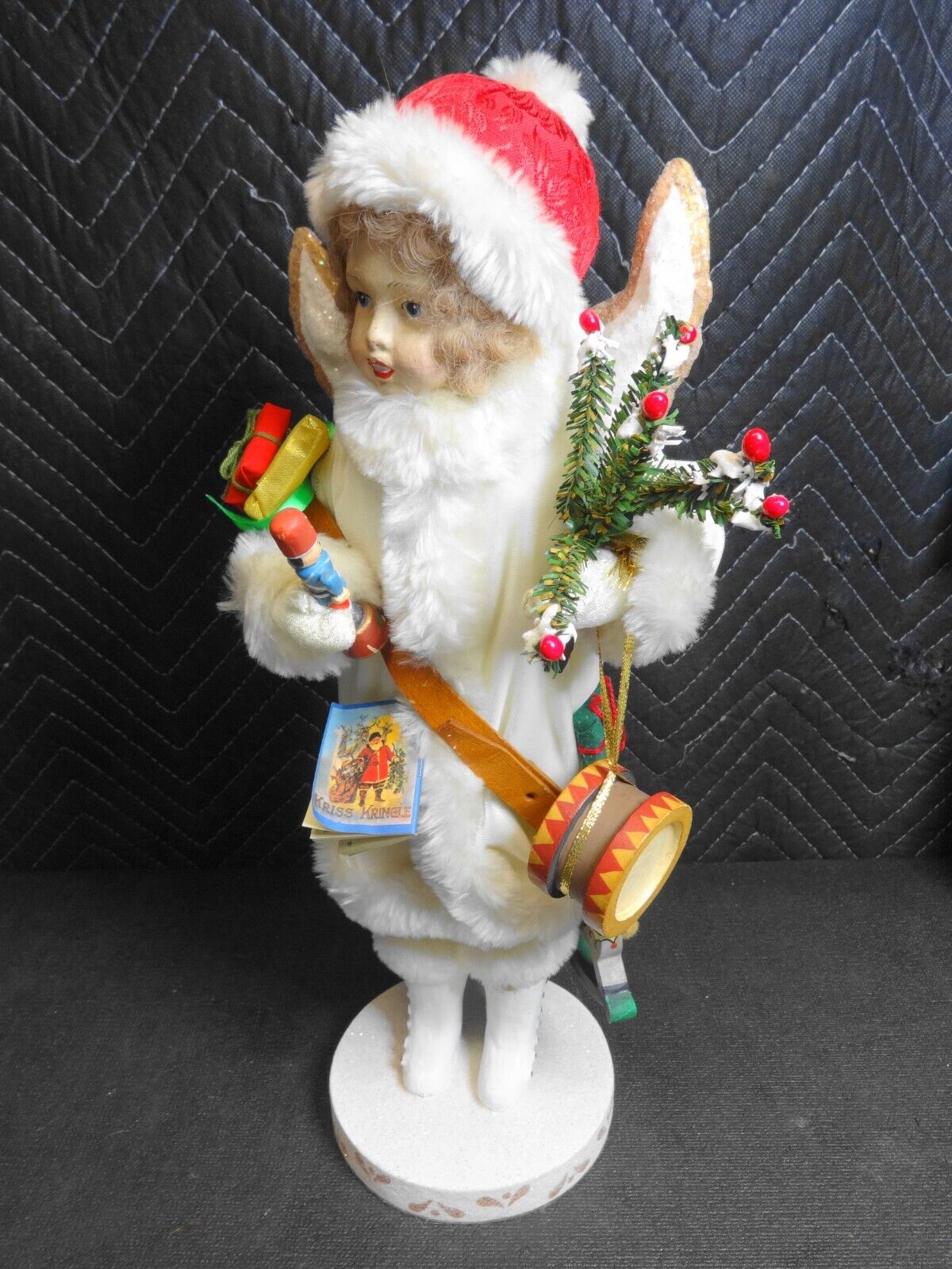 House of Hatten Christmas White Holiday Angel Fur Coat Gifts Large 17”