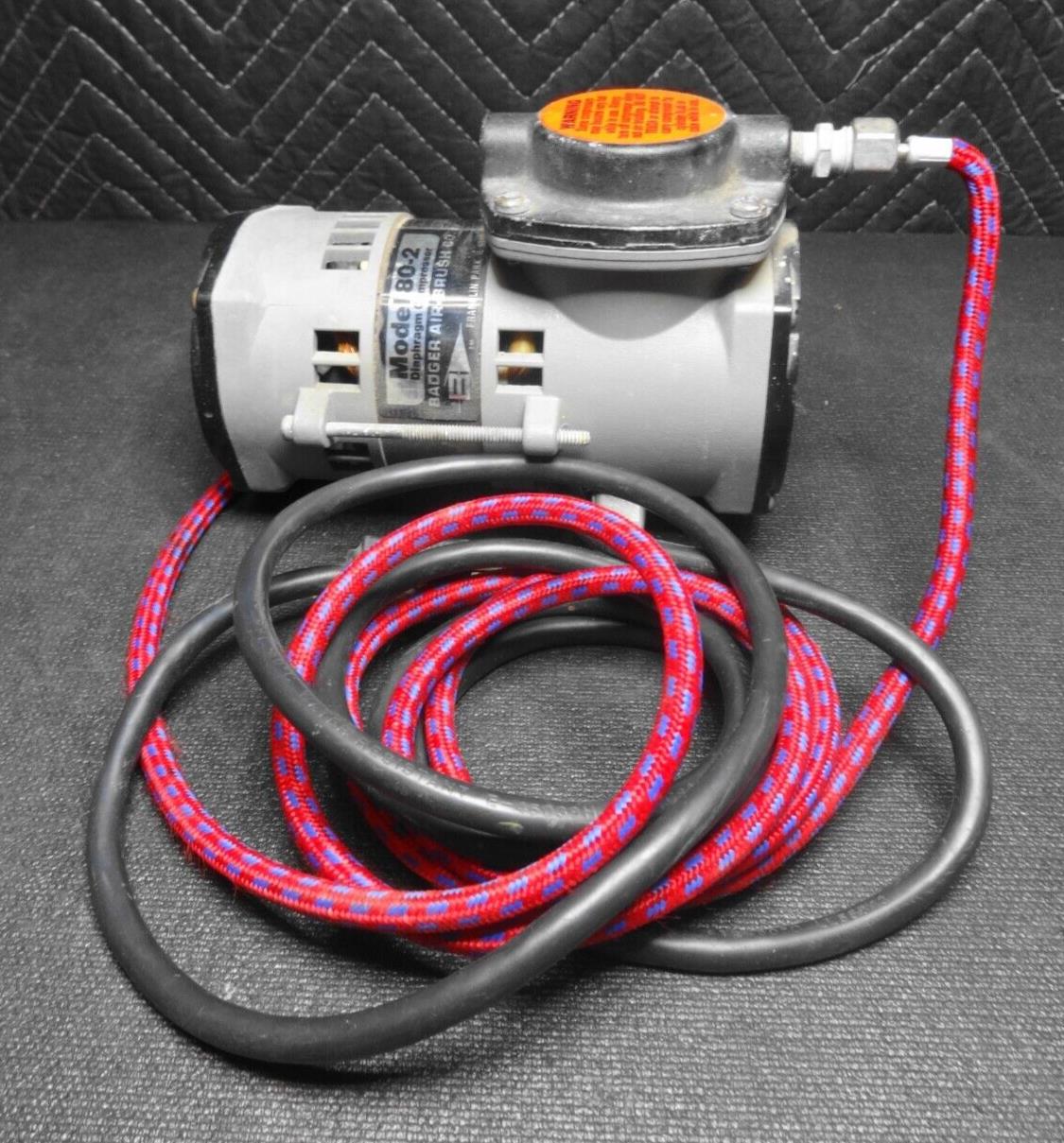 Badger Air Brush Co Diaphram Air Compressor 80-2 w/ Air Hose