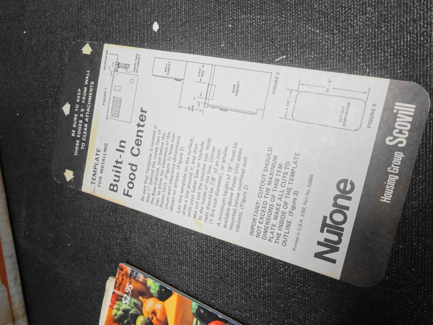 NUTONE 251 BUILT-IN FOOD CENTER POWER UNIT, NEW OLD STOCK