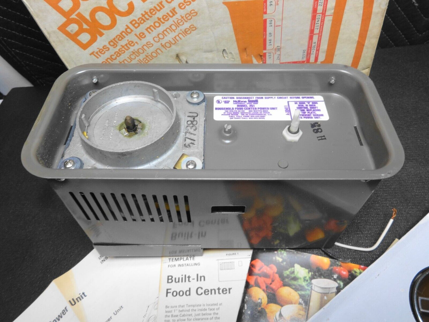 NUTONE 251 BUILT-IN FOOD CENTER POWER UNIT, NEW OLD STOCK
