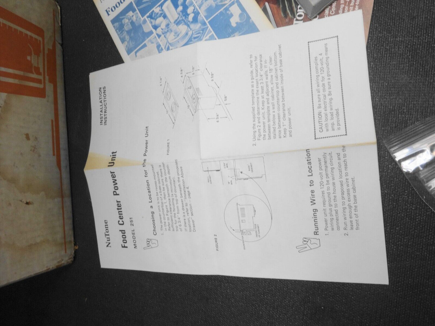 NUTONE 251 BUILT-IN FOOD CENTER POWER UNIT, NEW OLD STOCK