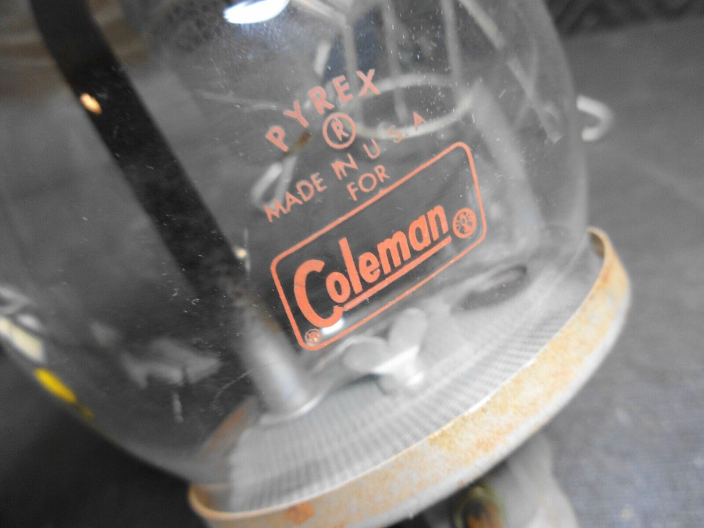 Vintage Coleman PYREX Globe Camping Lantern w/ Stand