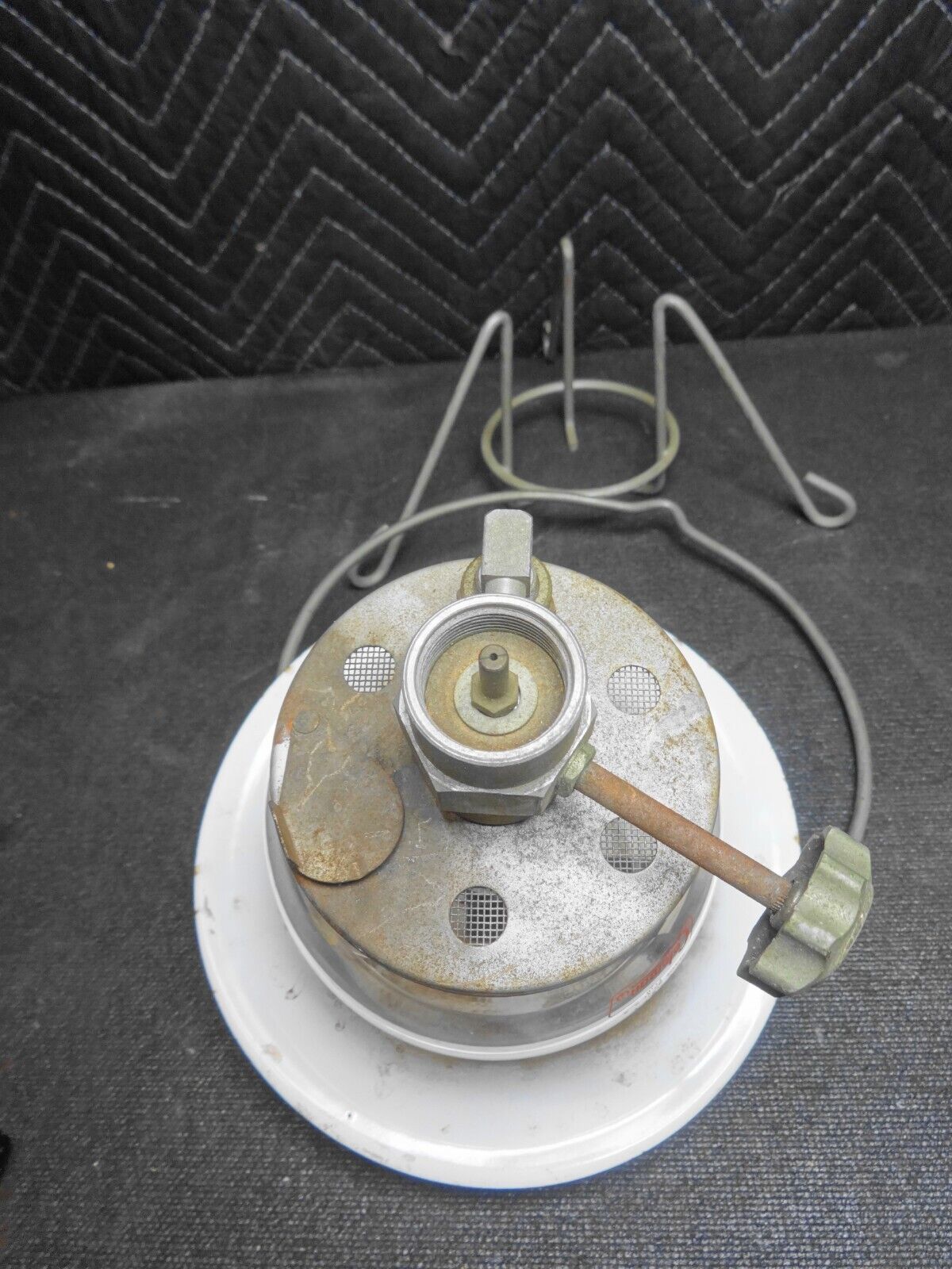 Vintage Coleman PYREX Globe Camping Lantern w/ Stand